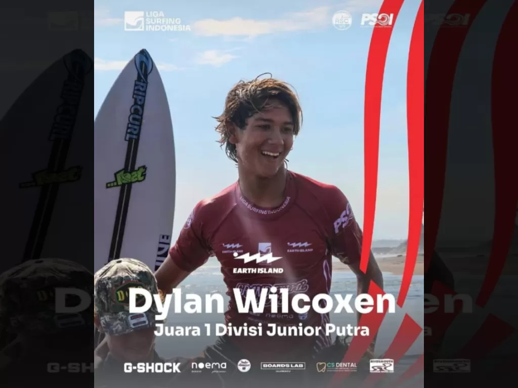 Dylan Wilcoxen Cetak Sejarah! Surfer Muda Sumbar Juara Liga Surfing Indonesia 2025