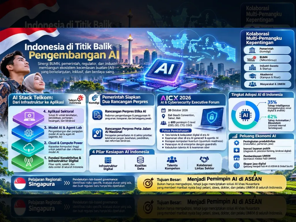 Indonesia Percepat Adopsi AI Nasional: Telkom Bangun Ekosistem, Pemerintah Siapkan Regulasi dan Peta Jalan 2026